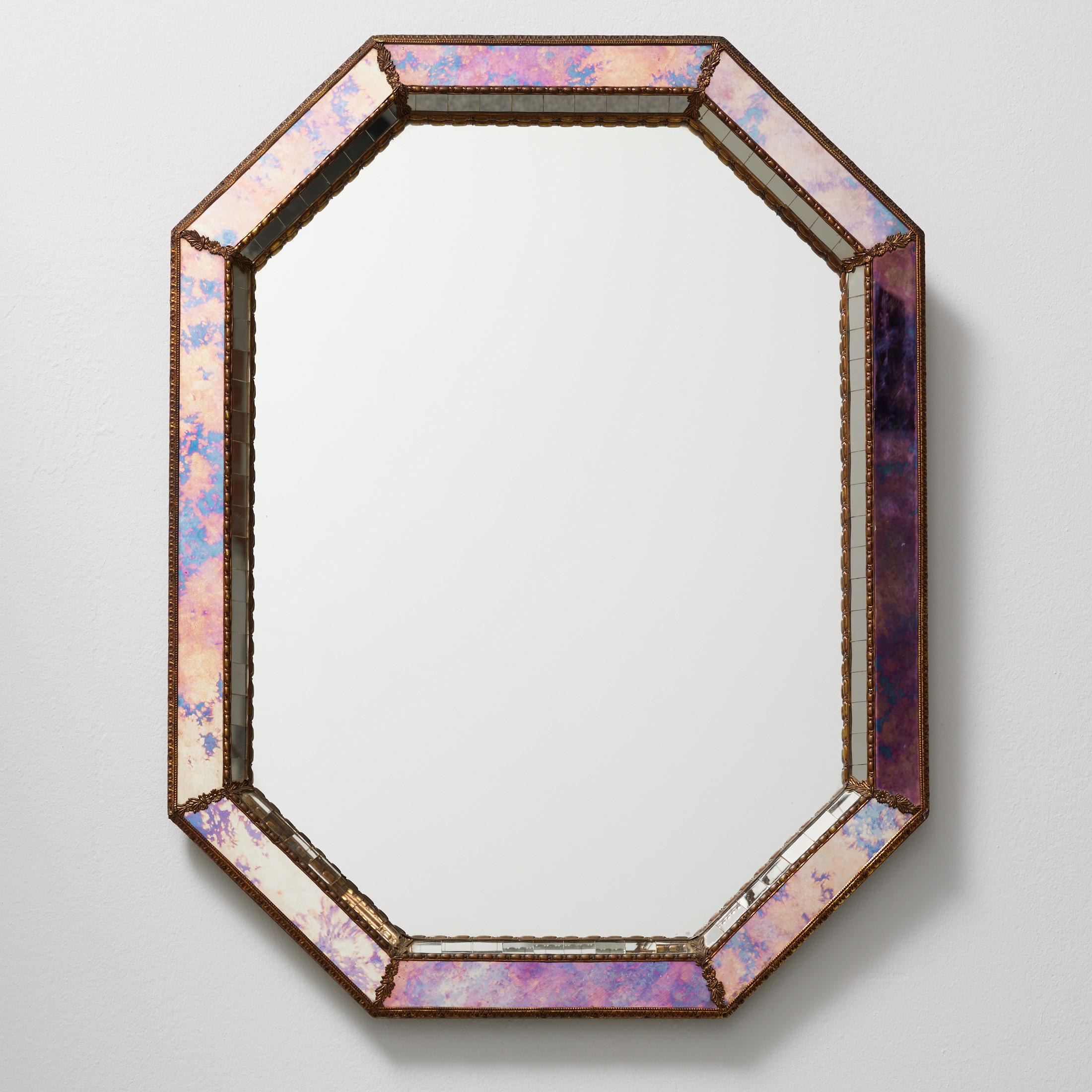 Large Antique Mid 20th Century French Glass Mirror, circa 1960 For Sale 4