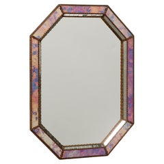 Large Antique Mid 20th Century French Glass Mirror, circa 1960