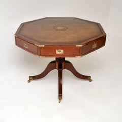 Large Antique Military Campaign Drum Table