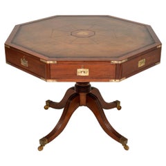 Large Antique Military Campaign Drum Table