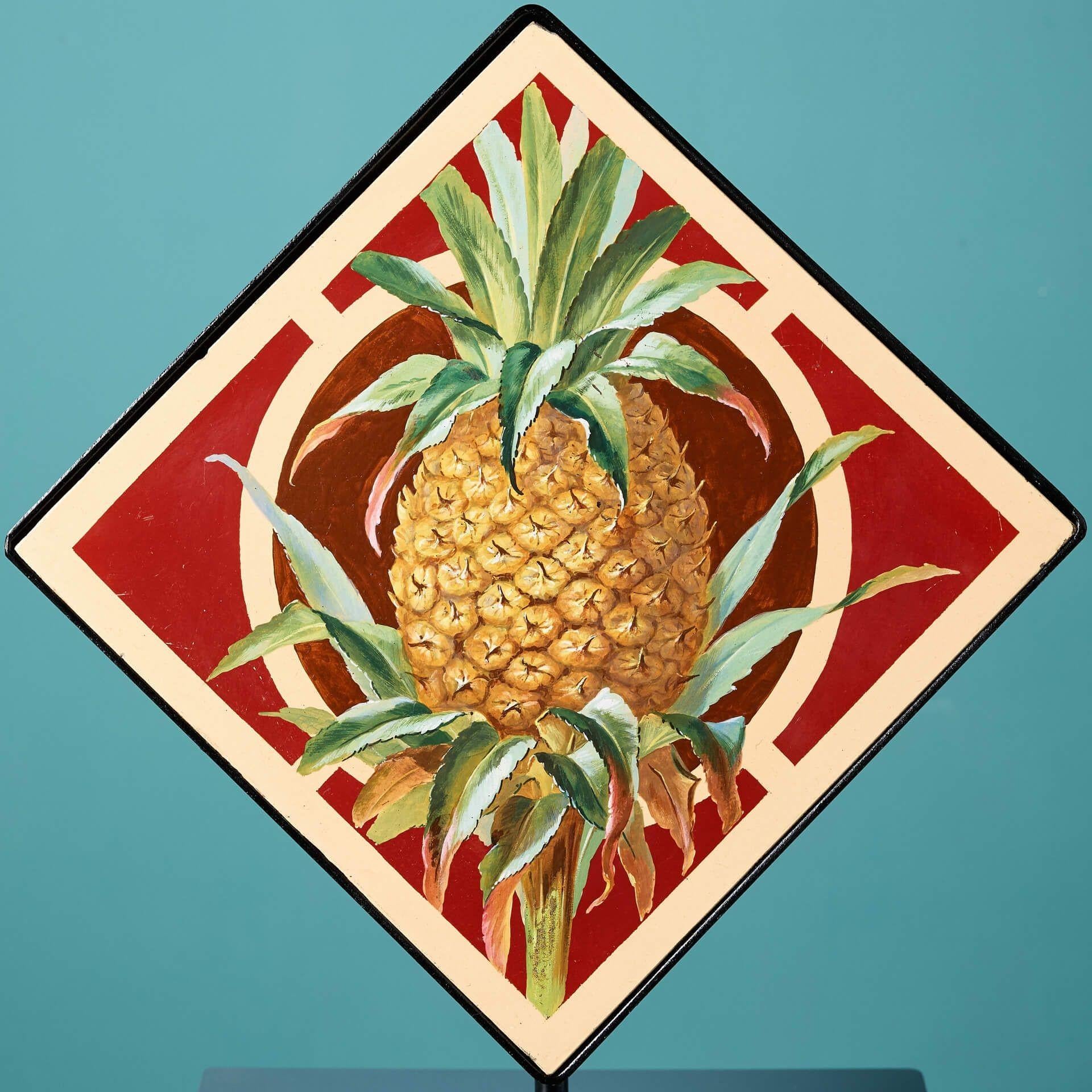 Victorien Grand carrelage ananas ancien de Minton Hollins & Co en vente