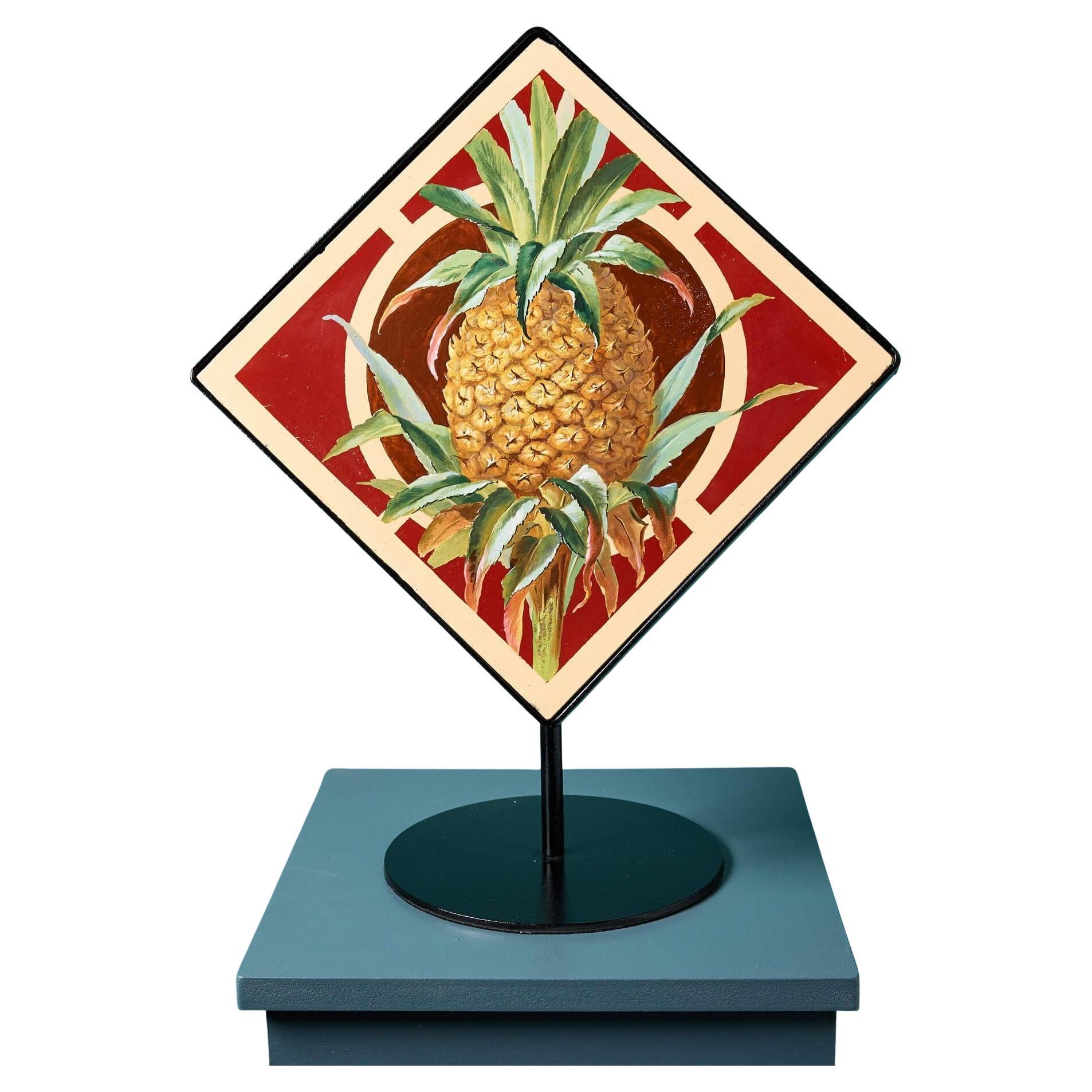 Große antike Minton Hollins & Co Ananas Fliese