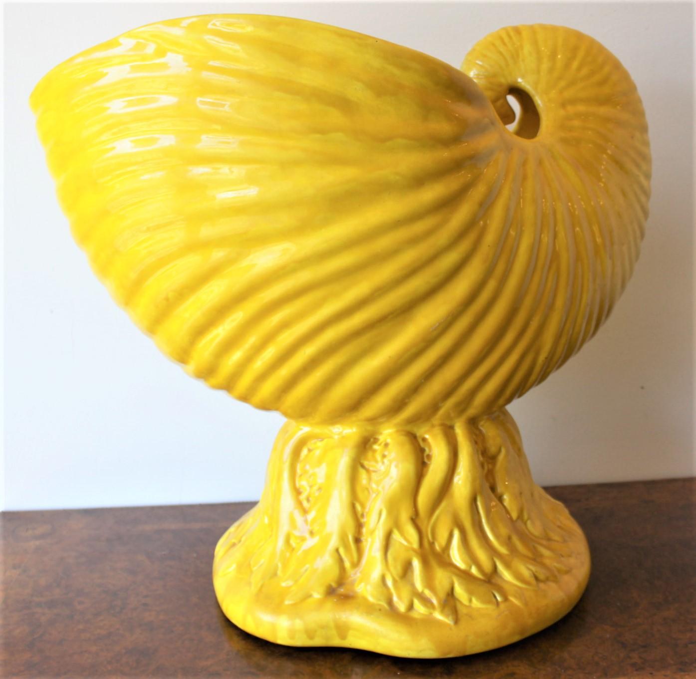 Late Victorian Large Antique Minton Yellow Majolica Shell on Seaweed Jardinière or Planter