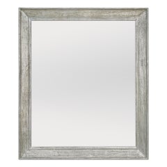 Large Retro Mirror In Patinated Silvered Wood, circa 1950