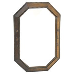 Large Vintage Mirror, Vintage Octagonal Mirror, Antique Oak Mirror, B1088