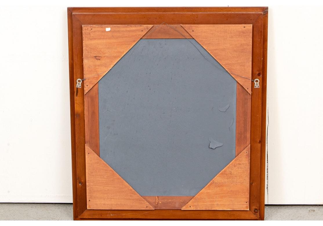 Large Antique Mirror with Parquetry Surround In Good Condition In Bridgeport, CT