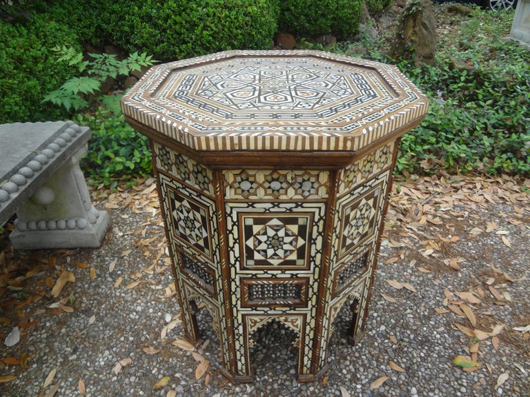 Large Antique Moroccan Arabesque Style Octagonal Inlaid Table For Sale ...
