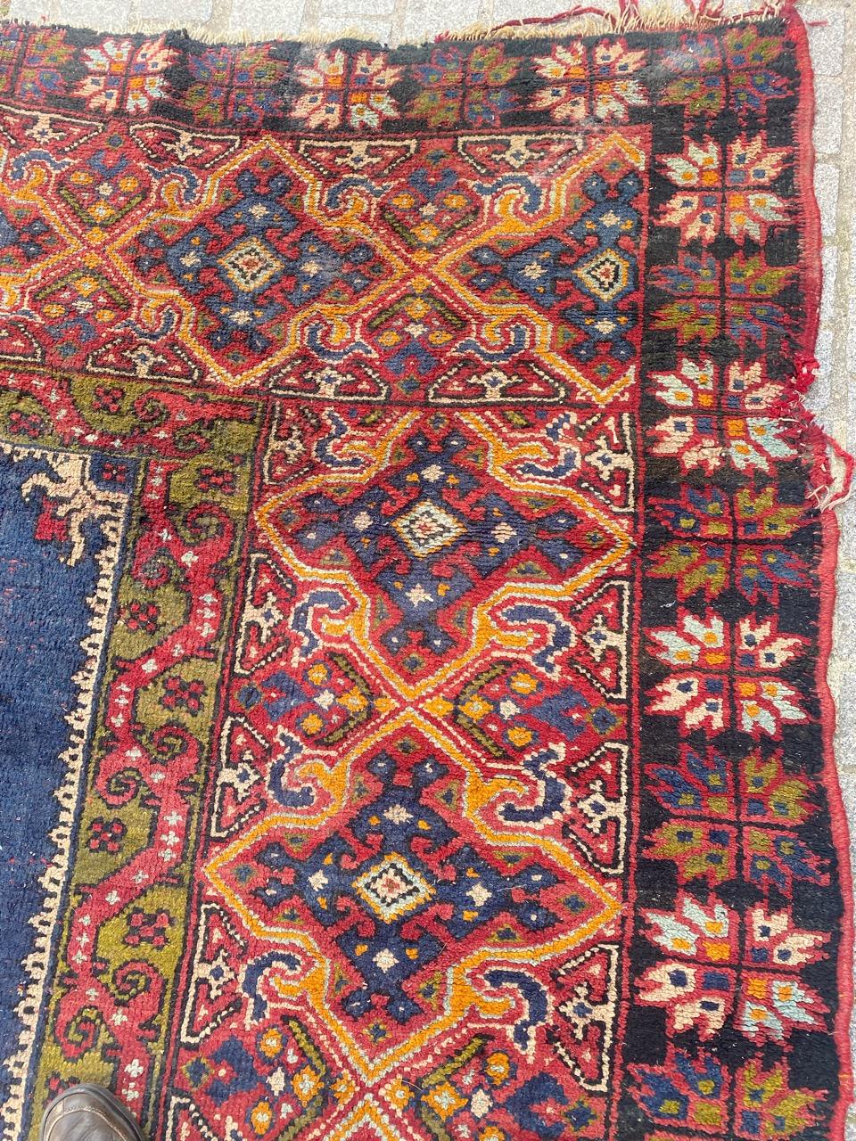 Bobyrug’s nice Large Antique Moroccan Rug In Fair Condition For Sale In Saint Ouen, FR