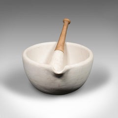 Gran mortero y maja antiguos, cerámica inglesa, botica, cocina, victoriana