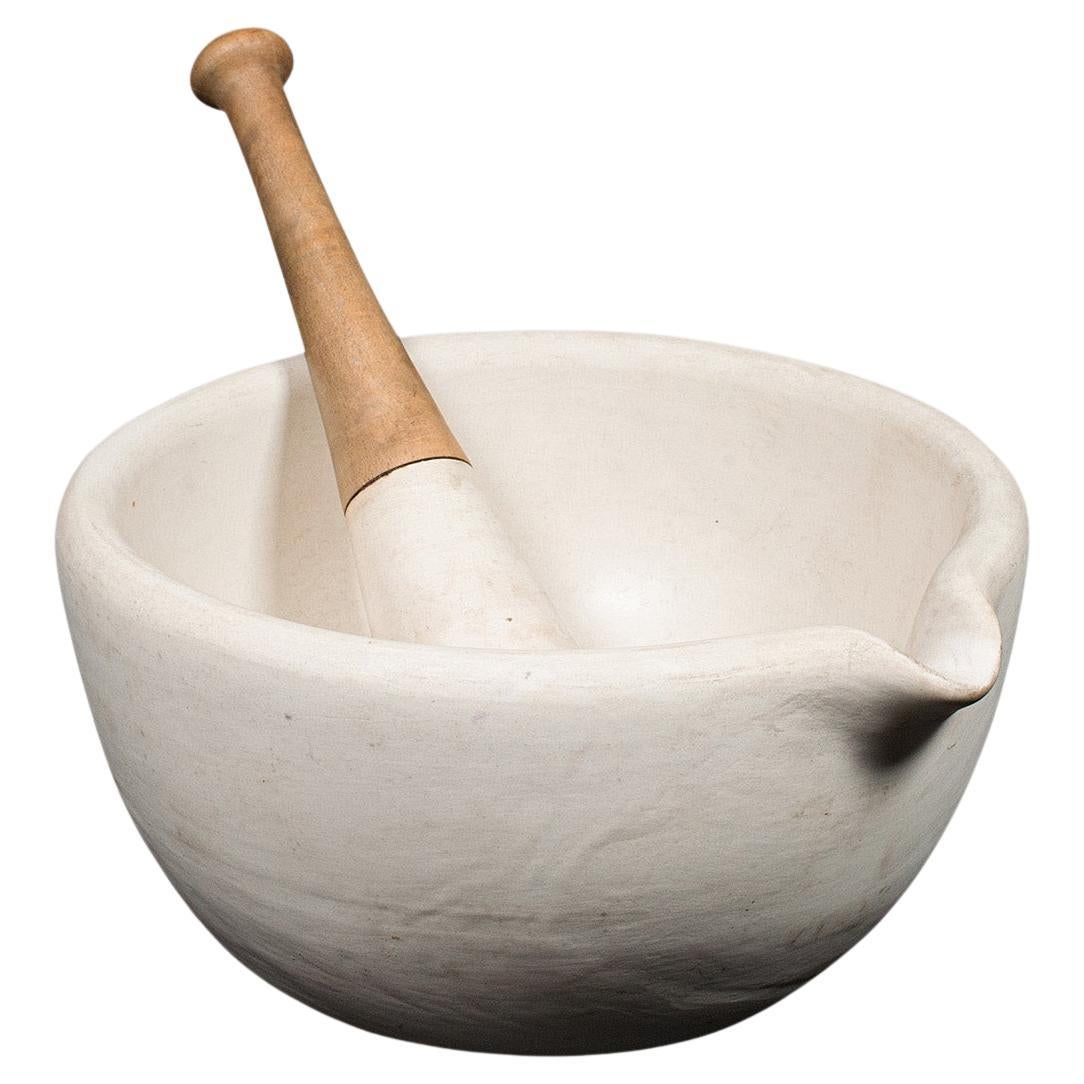 Large Antique Mortar and Pestle, English Ceramic, Apothecary, Cookery, Victorian For Sale