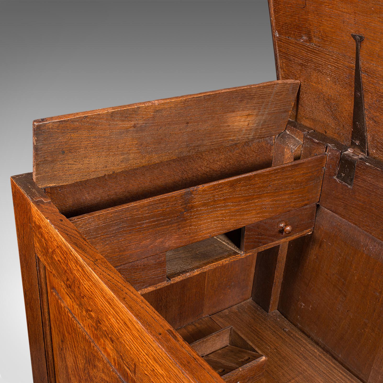 Large Antique Mule Chest, Georgian, Oak, Coffer Over Three Drawers, Circa 1780 For Sale 4