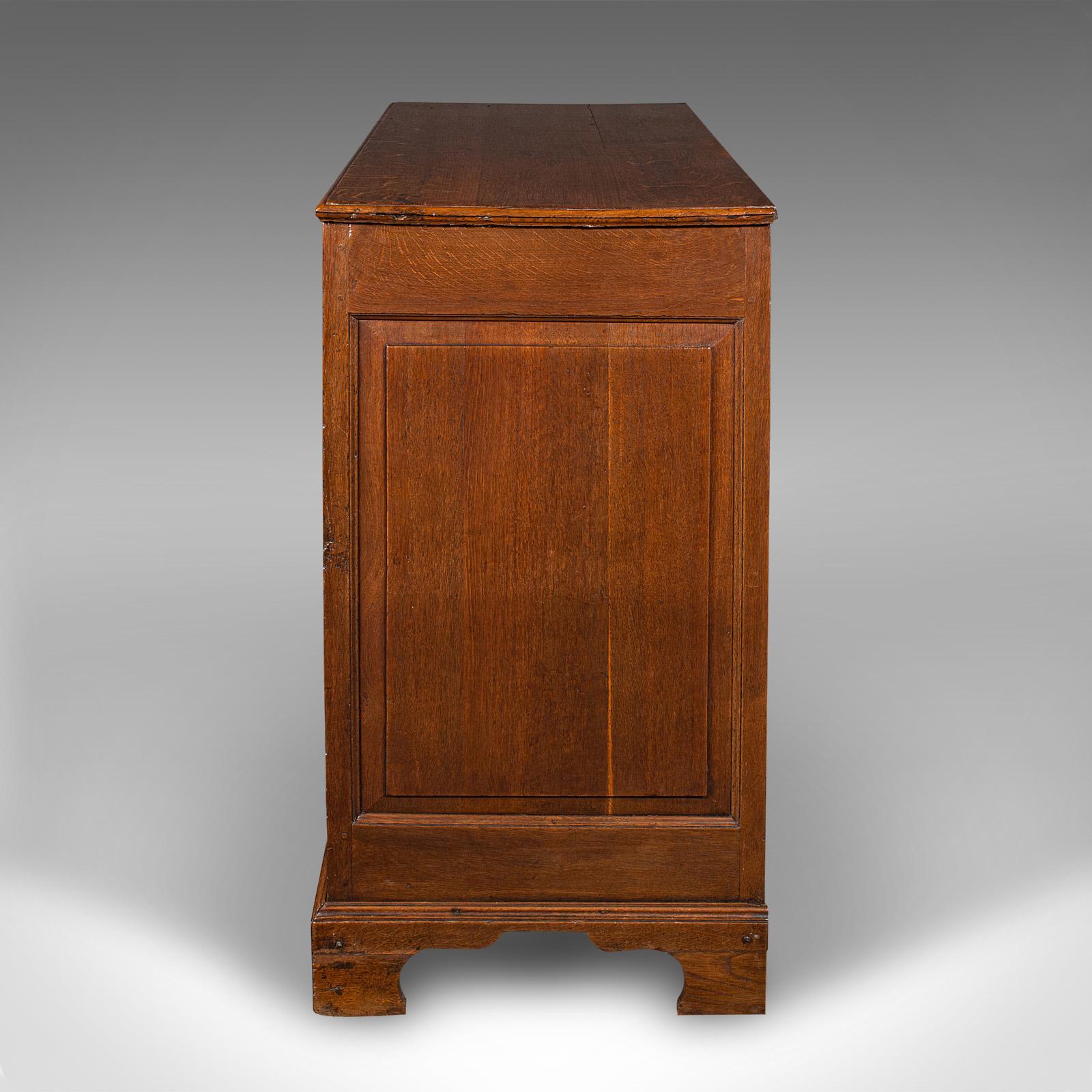 Brass Large Antique Mule Chest, Georgian, Oak, Coffer Over Three Drawers, Circa 1780 For Sale