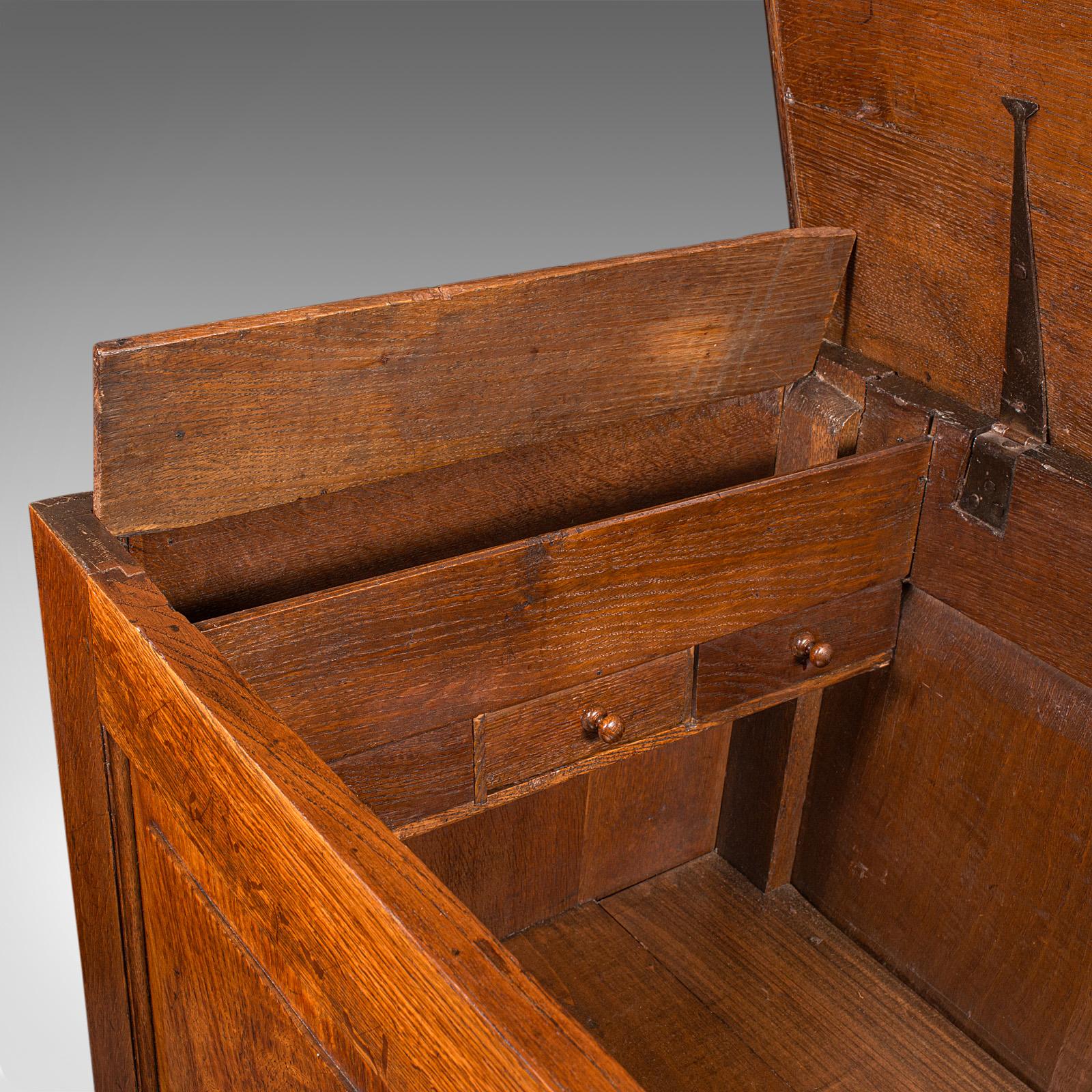 Large Antique Mule Chest, Georgian, Oak, Coffer Over Three Drawers, Circa 1780 For Sale 3