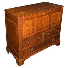 Large Antique Mule Chest, Georgian, Oak, Coffer Over Three Drawers, Circa 1780