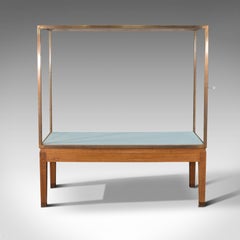 Large Antique Museum Showcase, English, Bronze, Oak, Display Cabinet