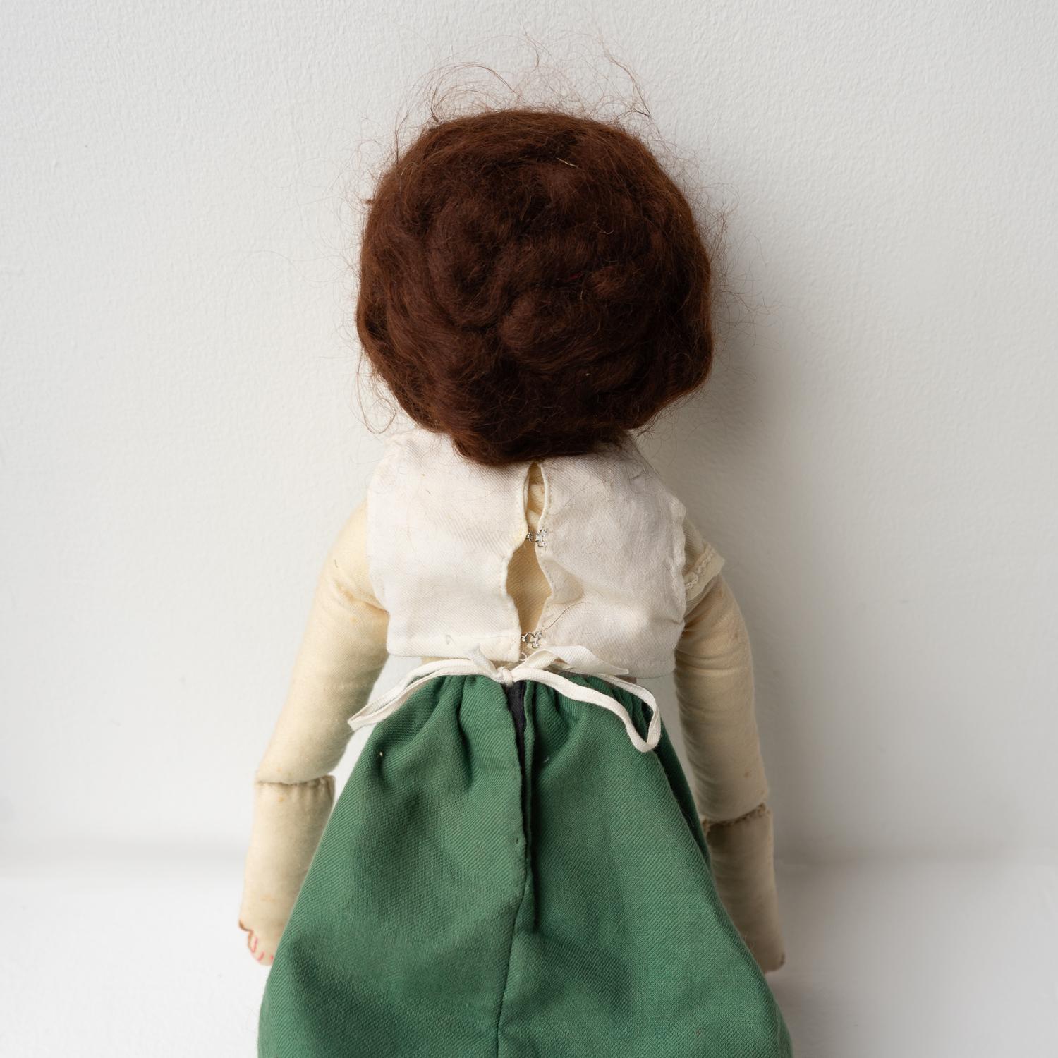 Large Antique Naive Folk Art Cloth Rag Doll, Early 20Th Century For Sale 8