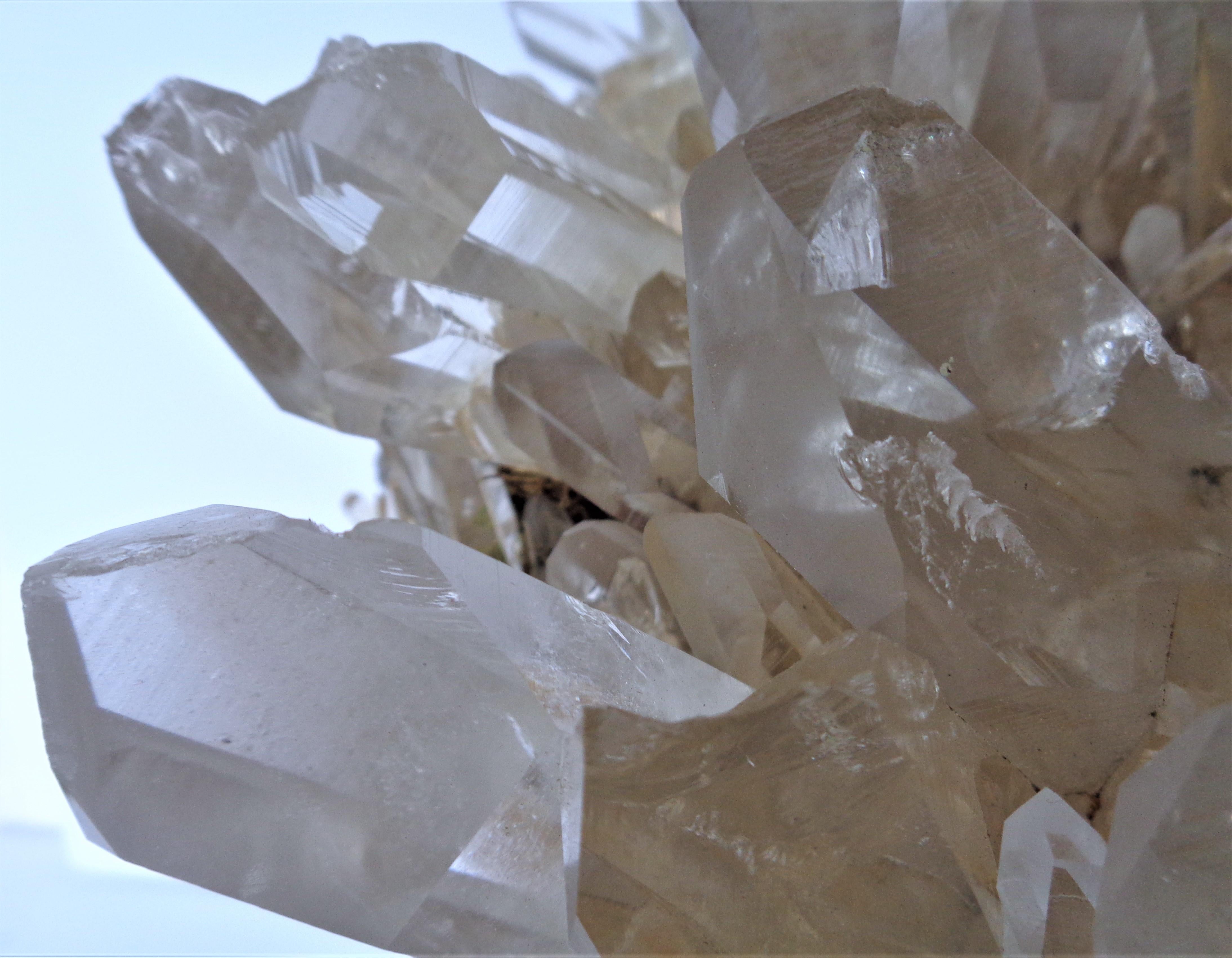 Prehistoric Antique Large Quartz Crystal Cluster Specimen For Sale