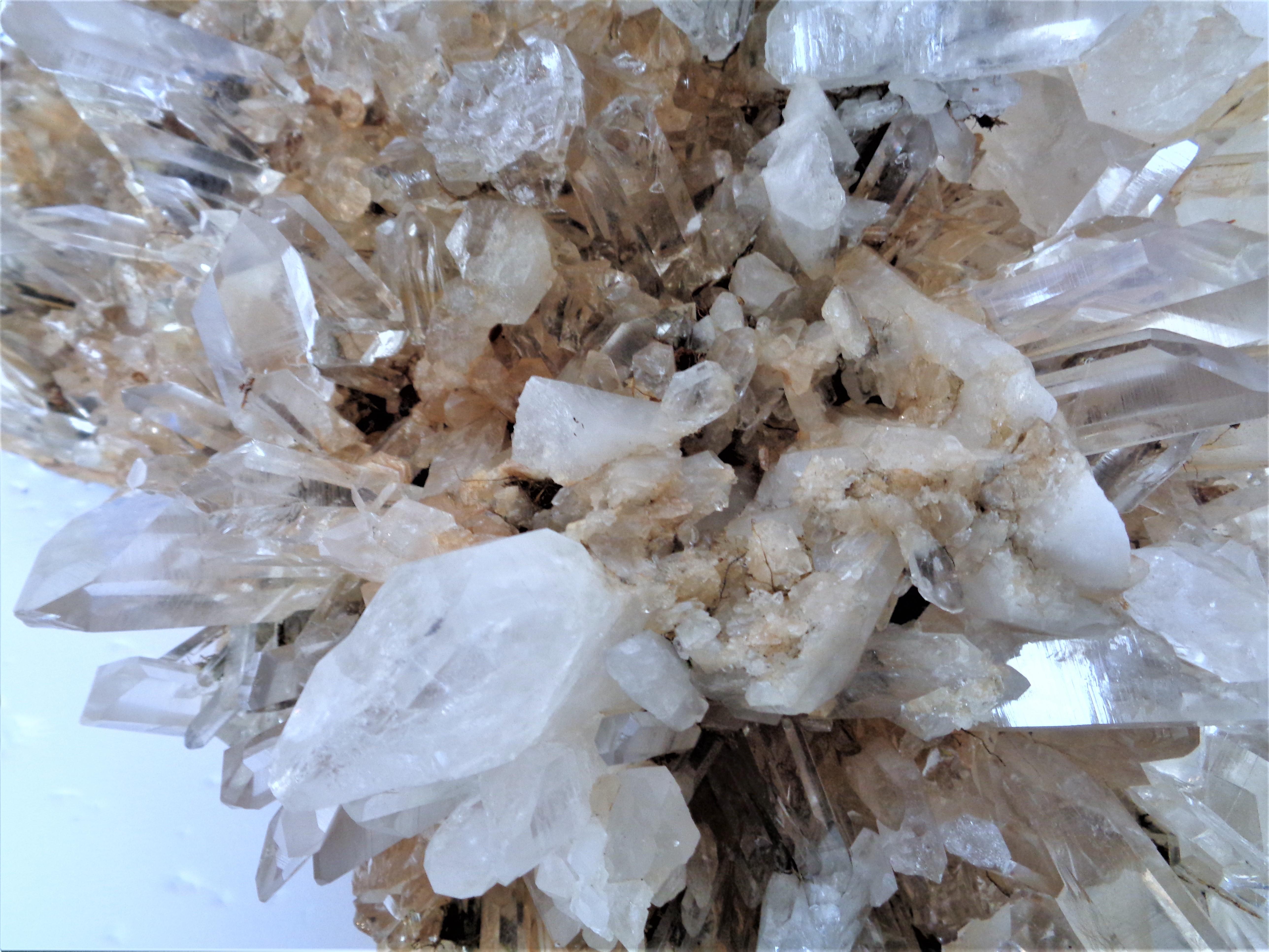 Antique Large Quartz Crystal Cluster Specimen In Good Condition For Sale In Rochester, NY