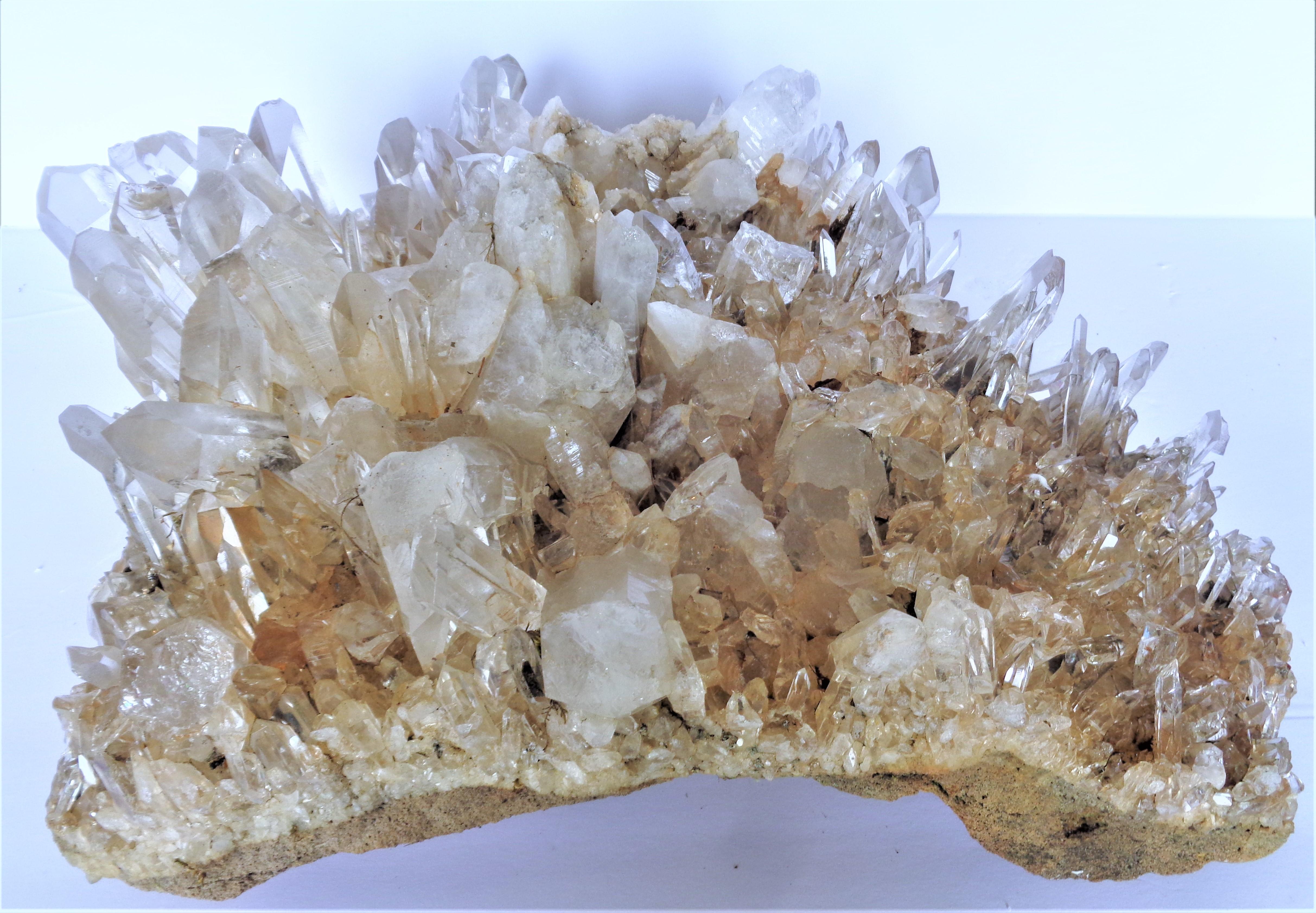 Antique Large Quartz Crystal Cluster Specimen For Sale 1