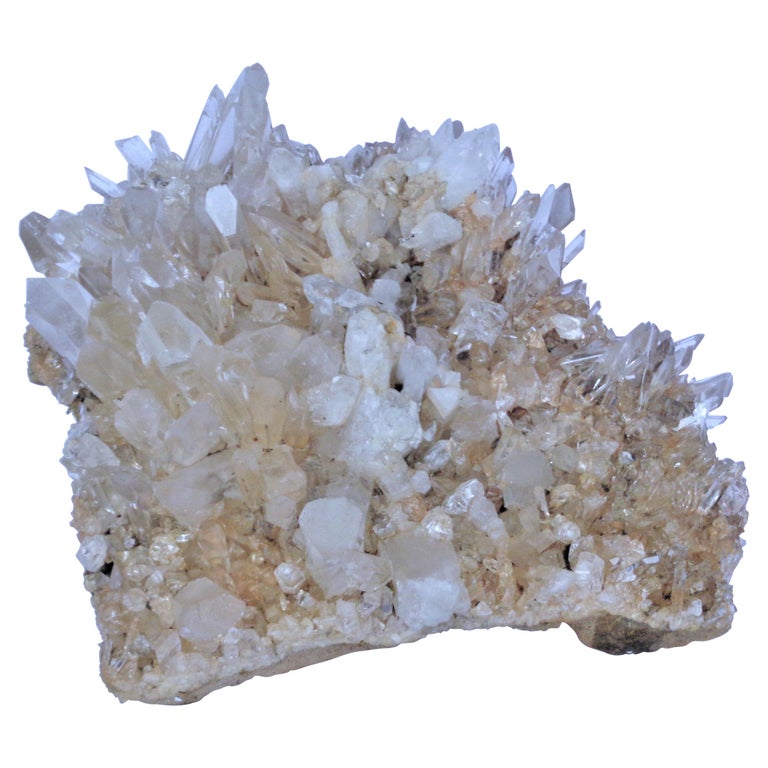 Collectible Crystals, Naturally Transparent Crystals of Quartz Clustered Specimens of 182 G 