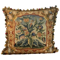 Large Antique Needlepoint Pillow II