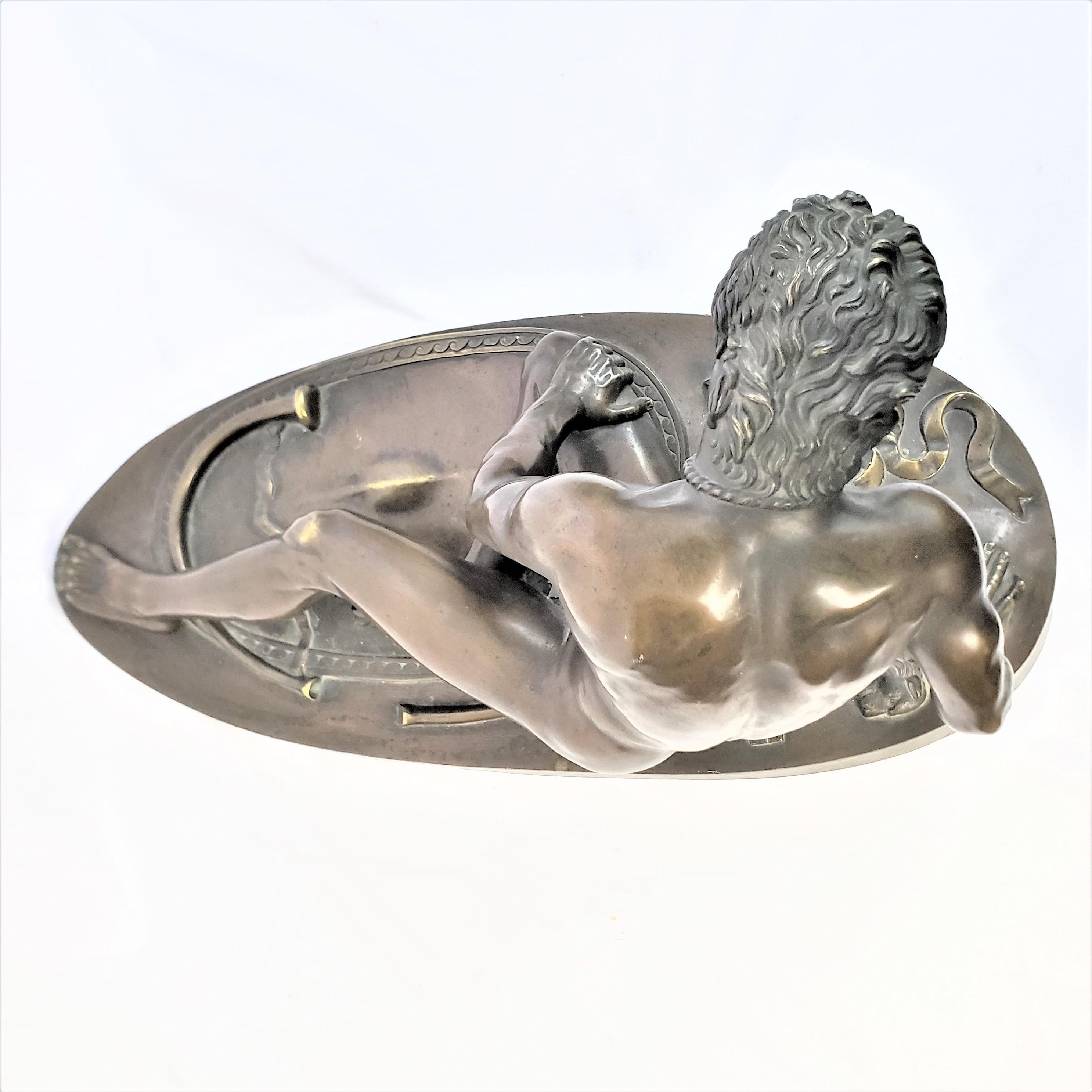 Large Antique Nelli Roma Bronze Sculpture 'The Dying Gaul' on a Plinthe Base For Sale 2