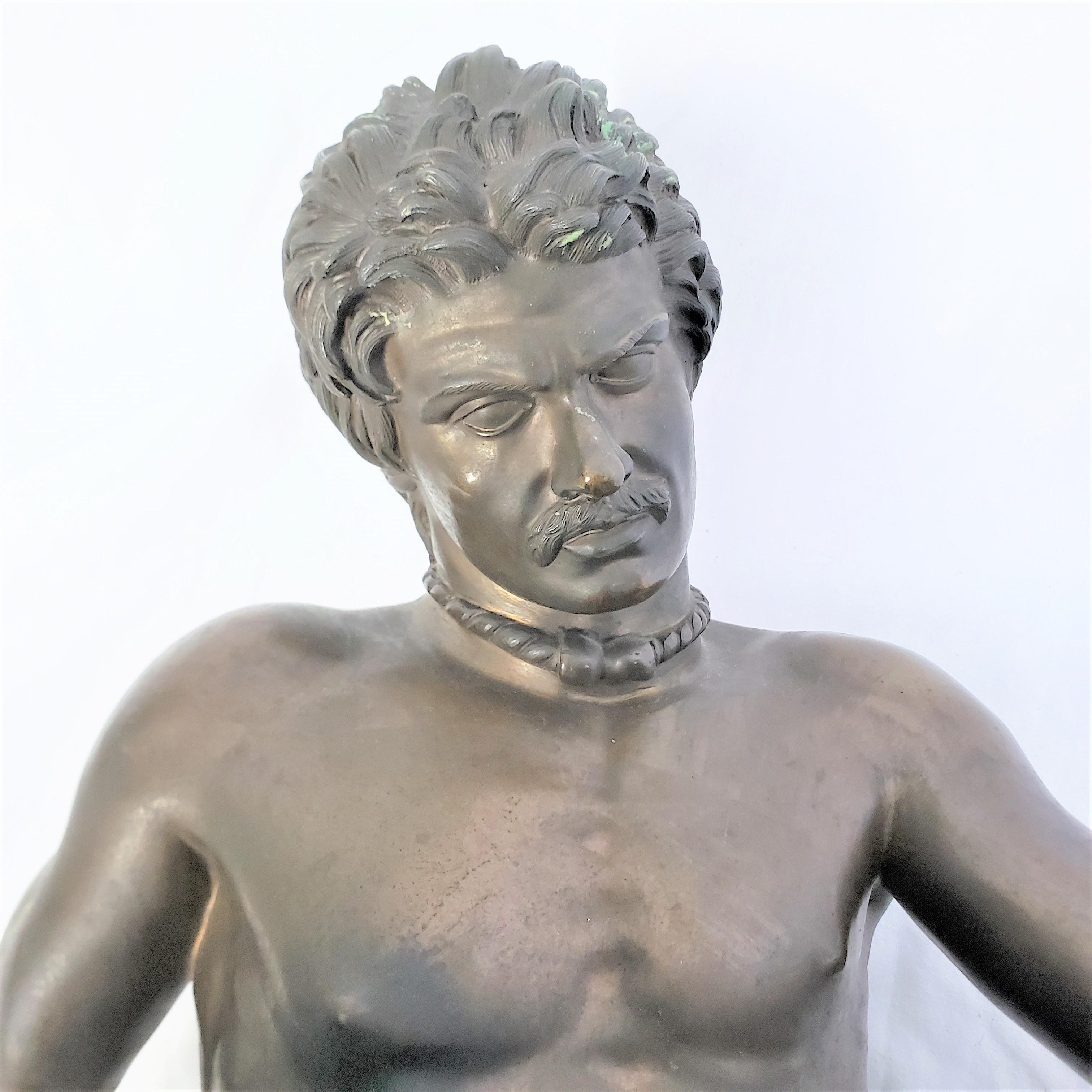 Large Antique Nelli Roma Bronze Sculpture 'The Dying Gaul' on a Plinthe Base For Sale 4