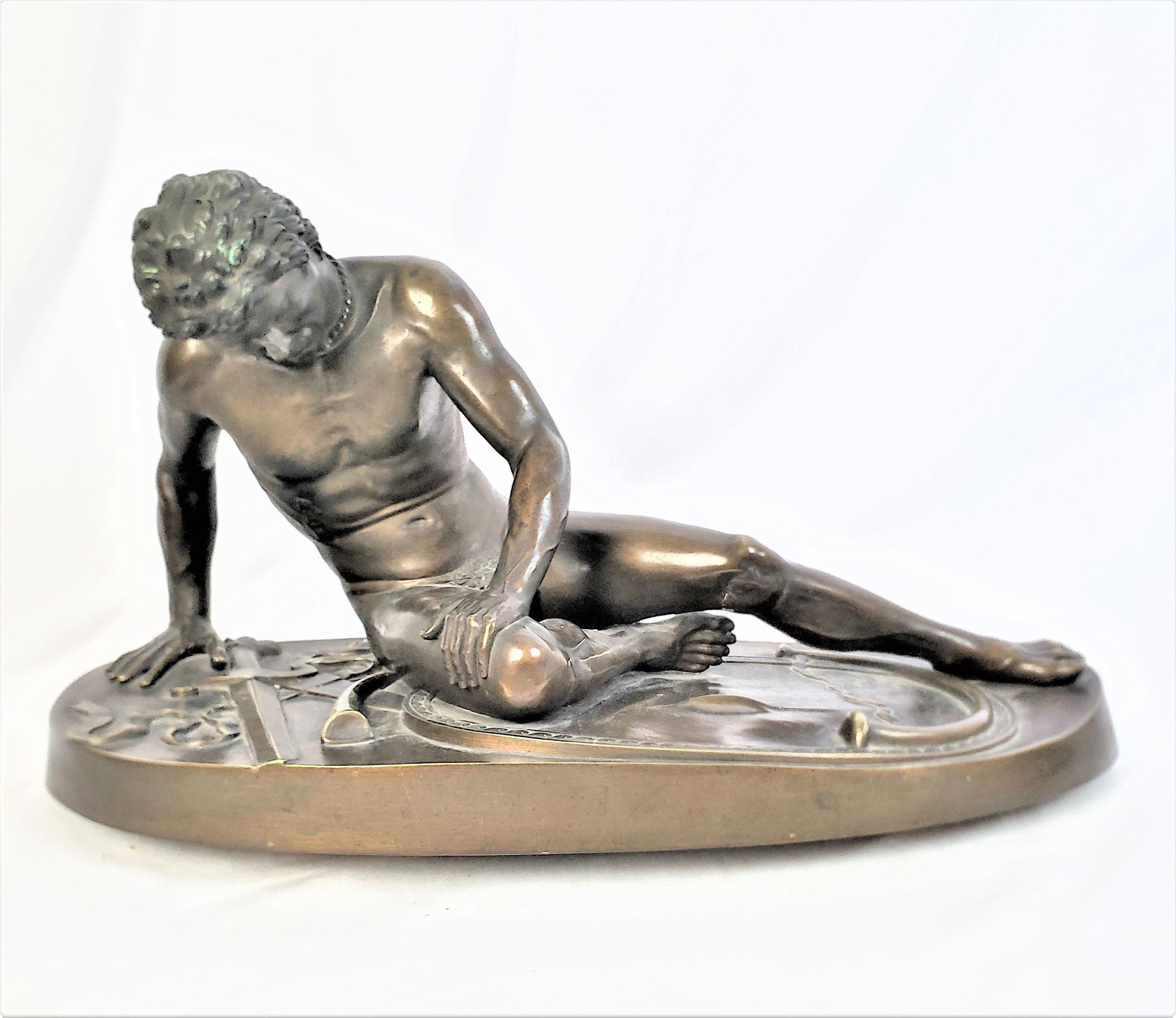 Italian Large Antique Nelli Roma Bronze Sculpture 'The Dying Gaul' on a Plinthe Base For Sale