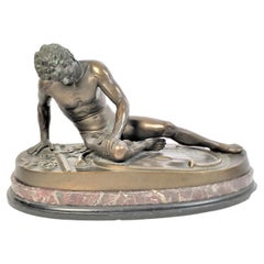 Large Antique Nelli Roma Bronze Sculpture 'The Dying Gaul' on a Plinthe Base