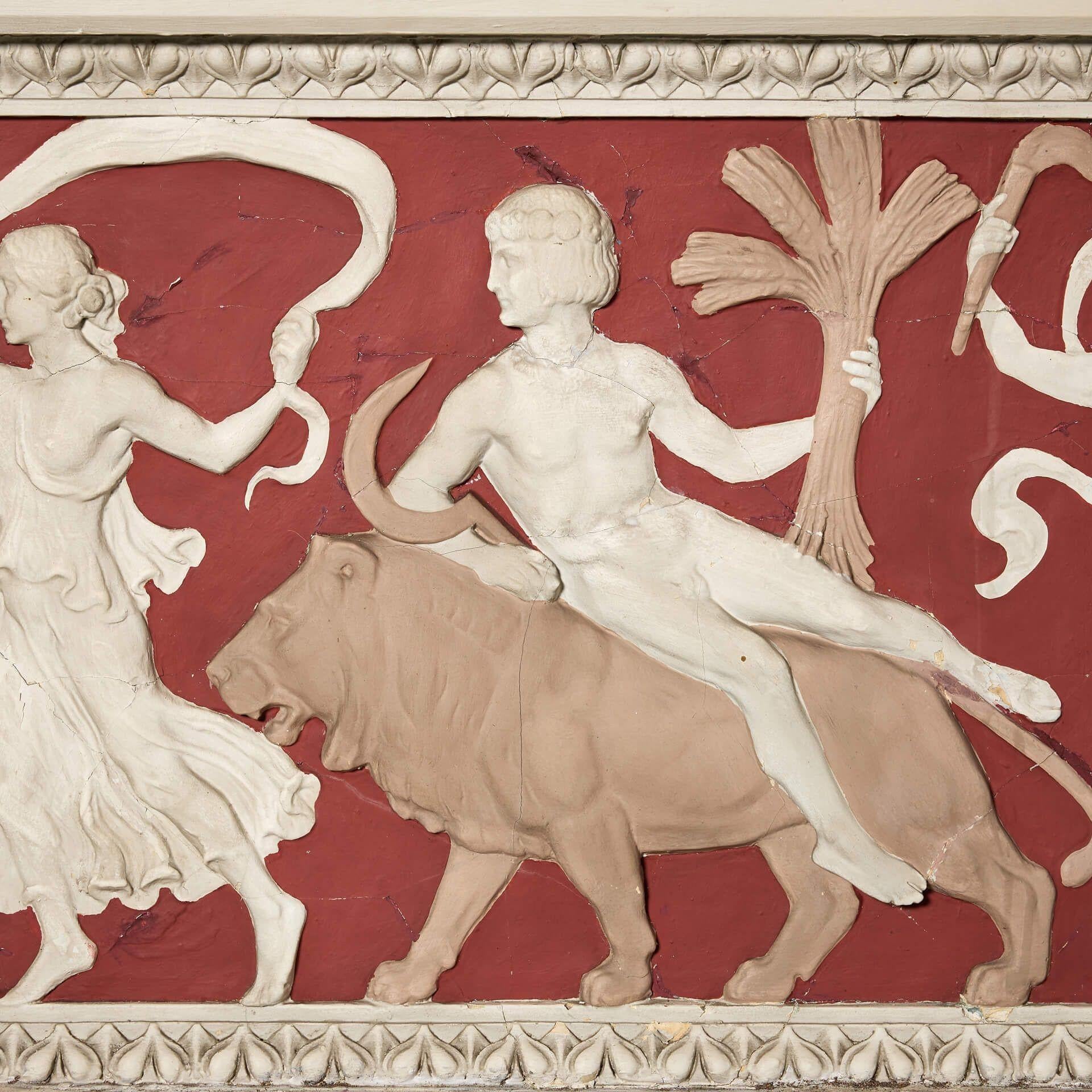 Georgiano Grande placca da parete in gesso neoclassico antico in vendita