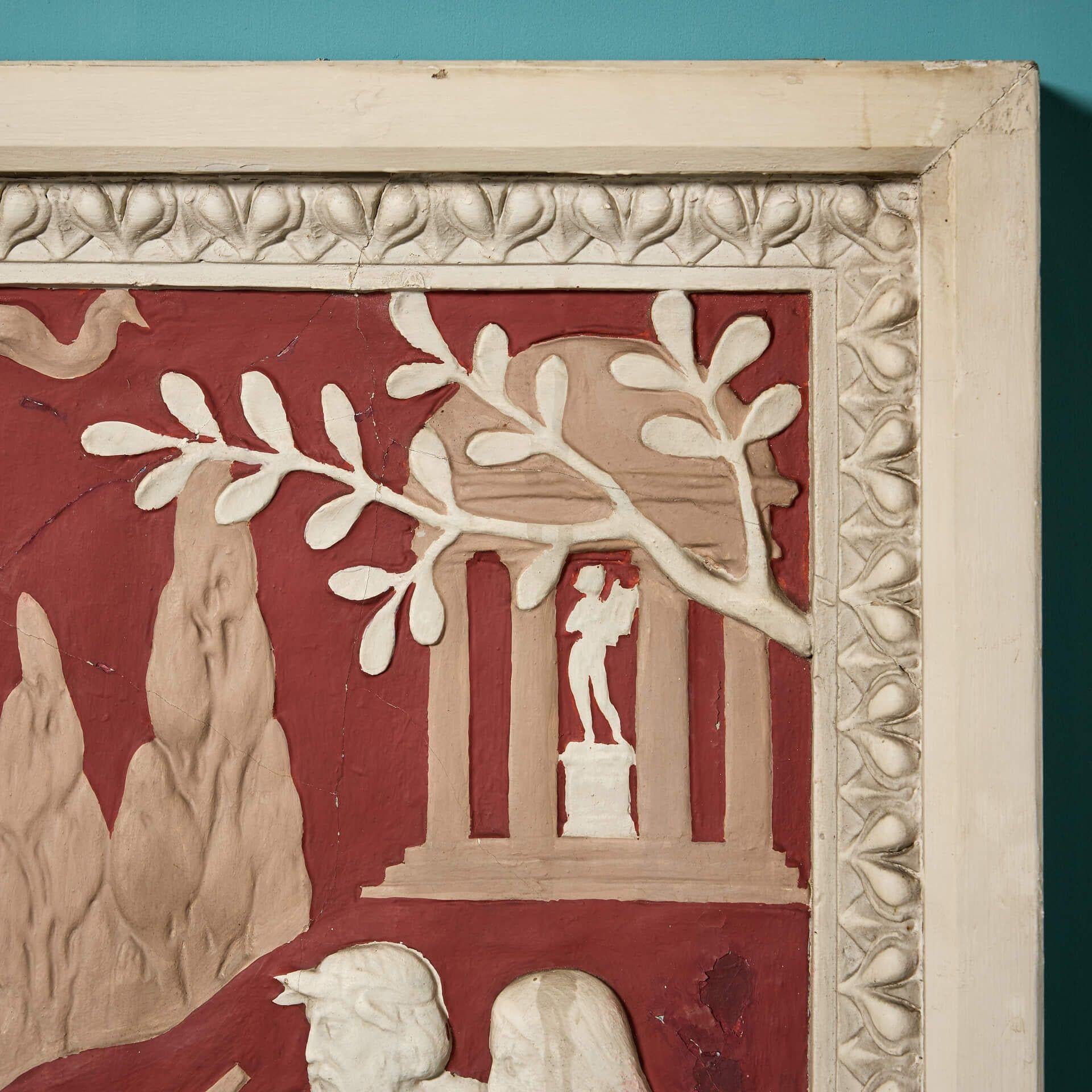 XIX secolo Grande placca da parete in gesso neoclassico antico in vendita