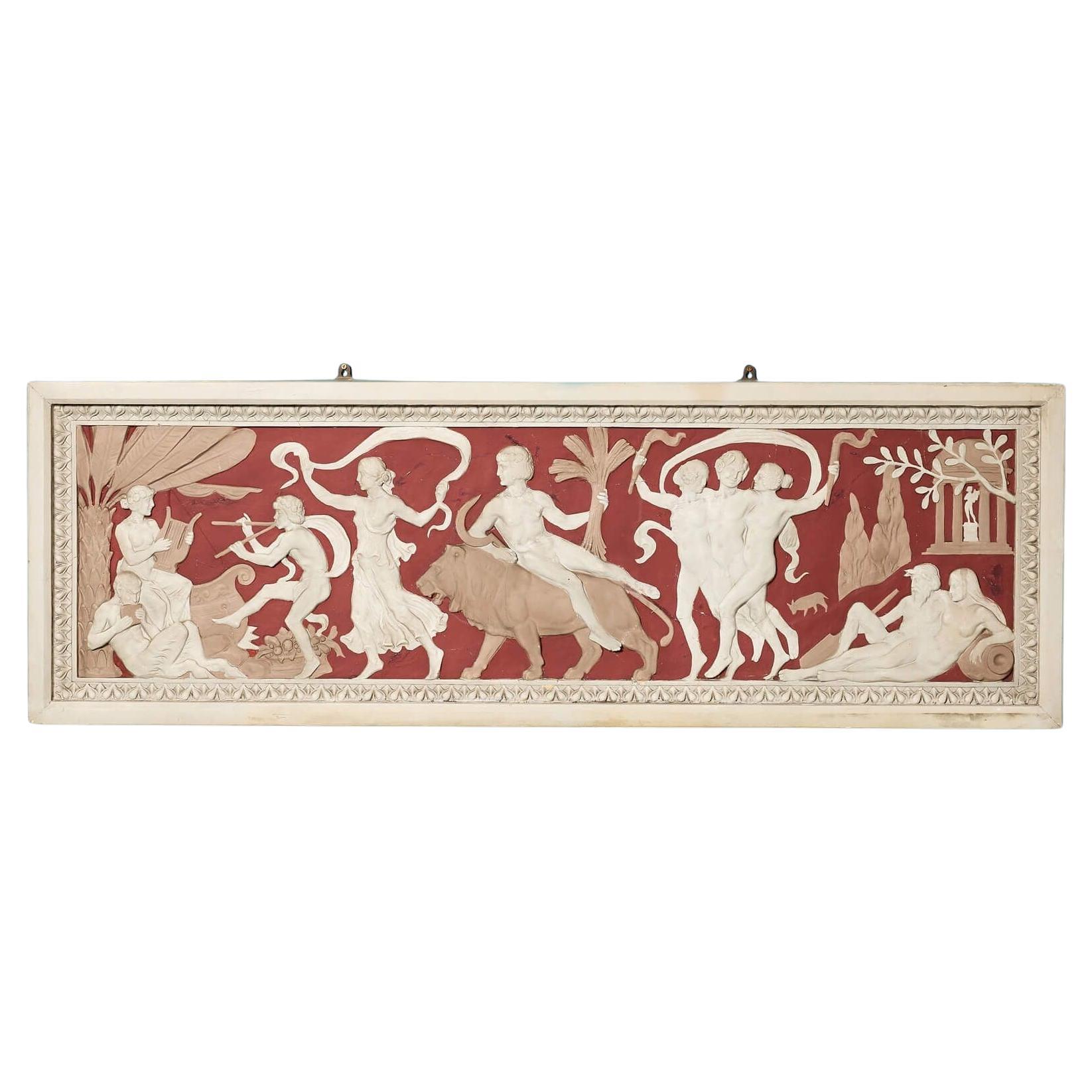 Grande placca da parete in gesso neoclassico antico in vendita