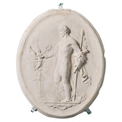 Large Vintage Neoclassical Style Plaster Plaque