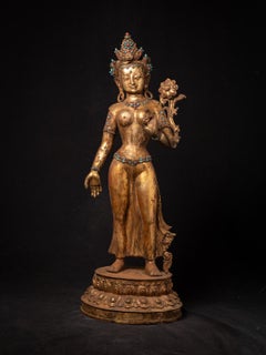 Large Antique Nepalese Green Tara Bronze from Nepal