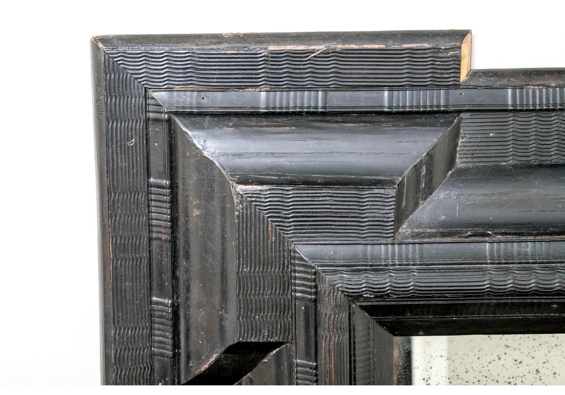 Large Antique Netherlands Ebonized Mirror For Sale 4