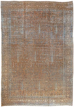 Grand tapis ancien en laine de l'Inde du Nord, fait à la main, de couleur Brown