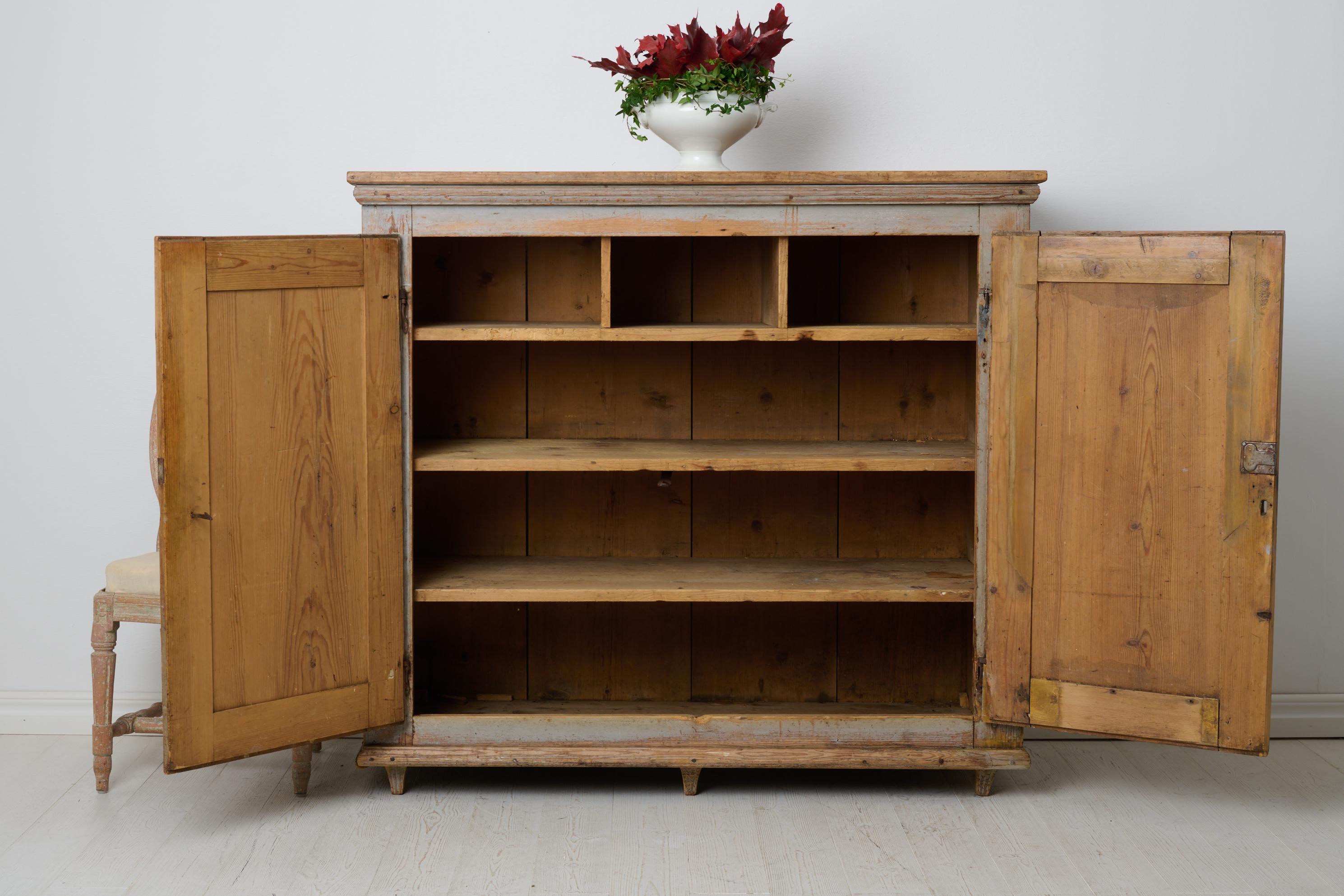 Hand-Crafted Large Antique Northern Swedish Gustavian Sideboard in Original Condition For Sale