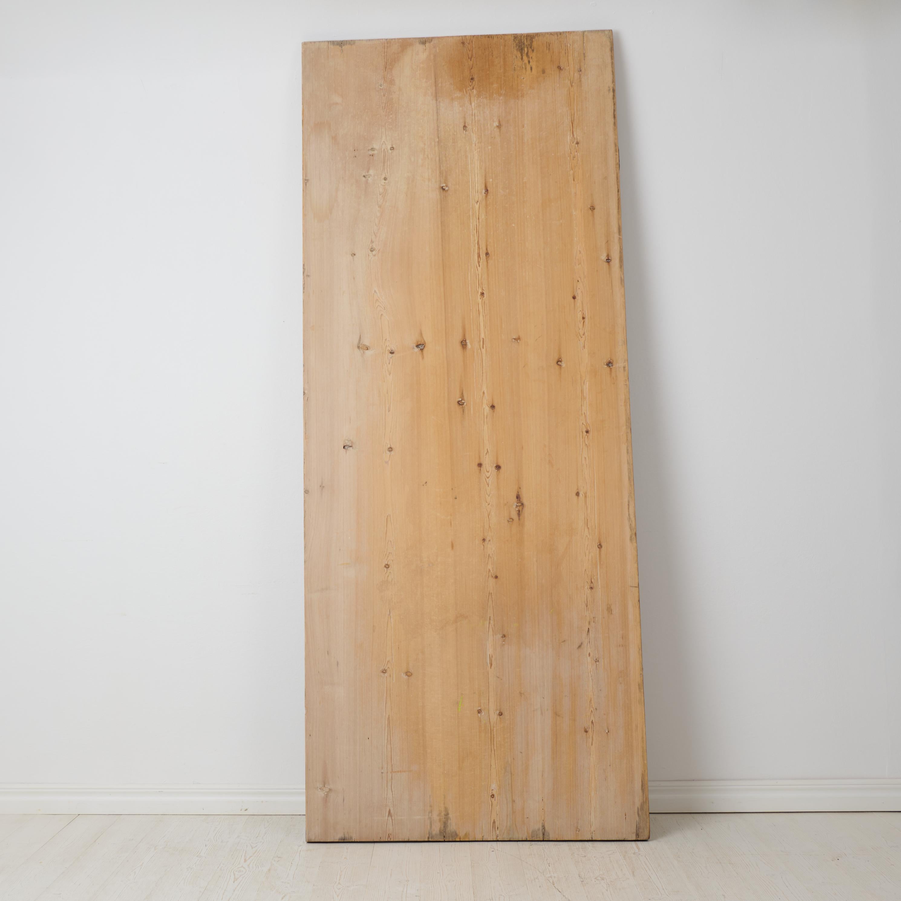 Large Antique Northern Swedish Trestle or Dining Table Made by Hand in Pine For Sale 1