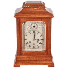 Large Antique Oak 8 Day Bracket Clock