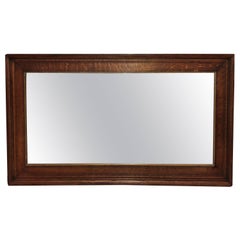 Large Antique Oak Beveled Mirror