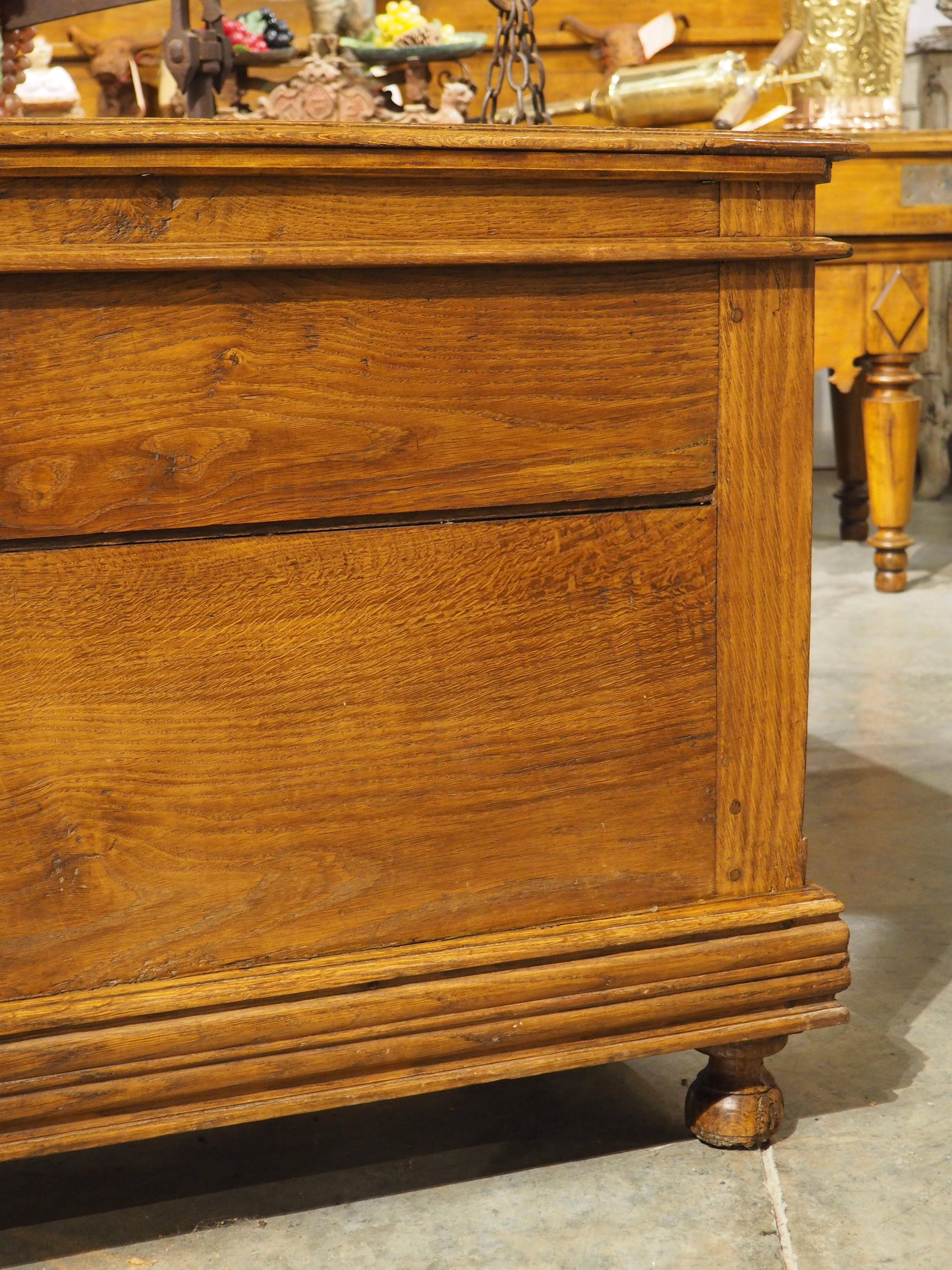 Metal Large Antique Oak Chest from France, Early 1800s For Sale