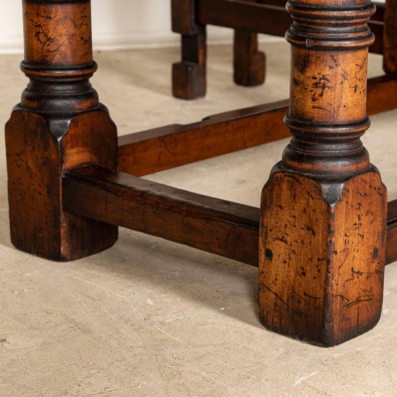 Large Antique Oak English Wake Table Gate Leg Dining Table 4
