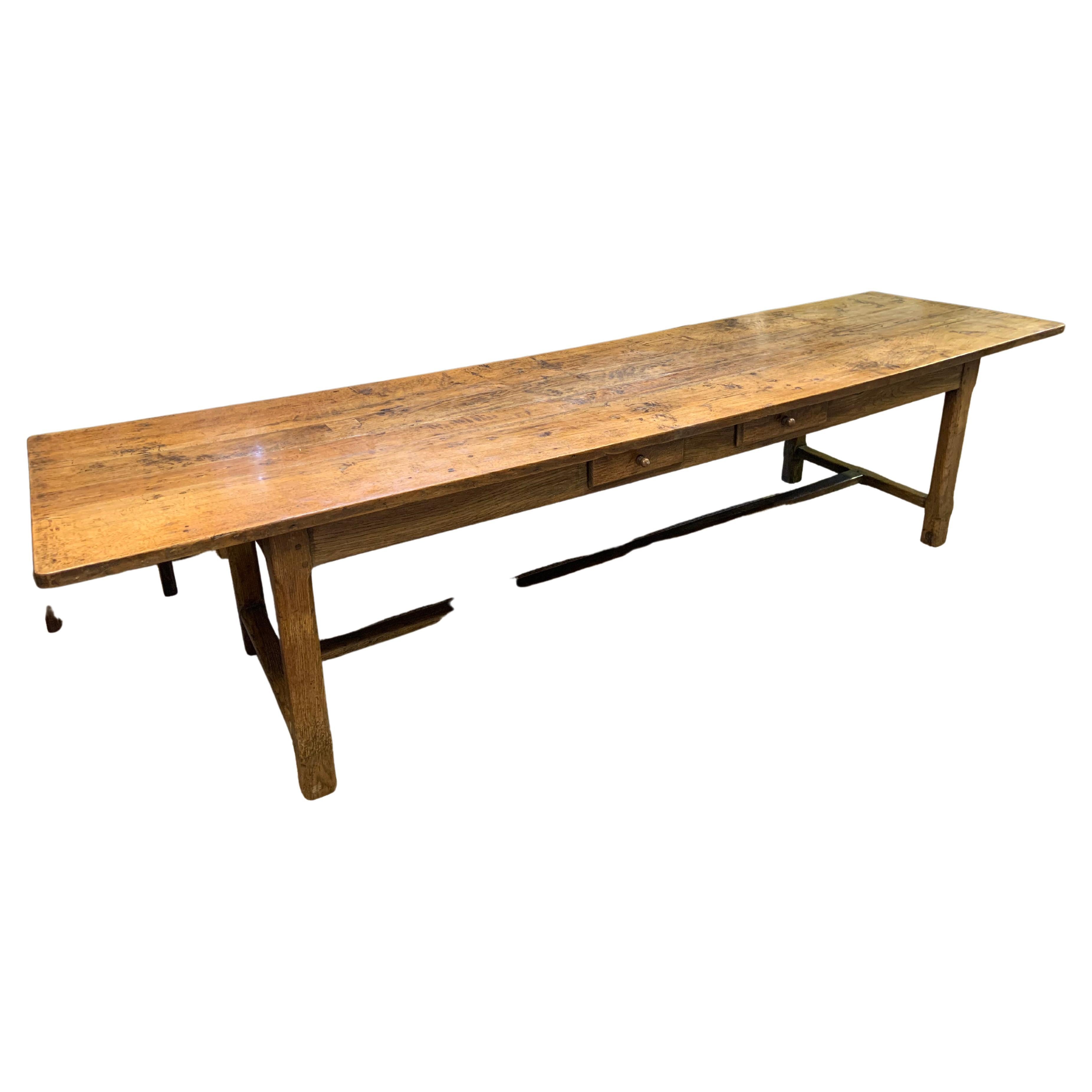 Vintage White Oak Bleached Dining Table at 1stDibs