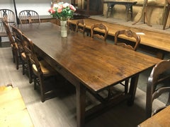 Large Antique Oak Farmhouse  Table
