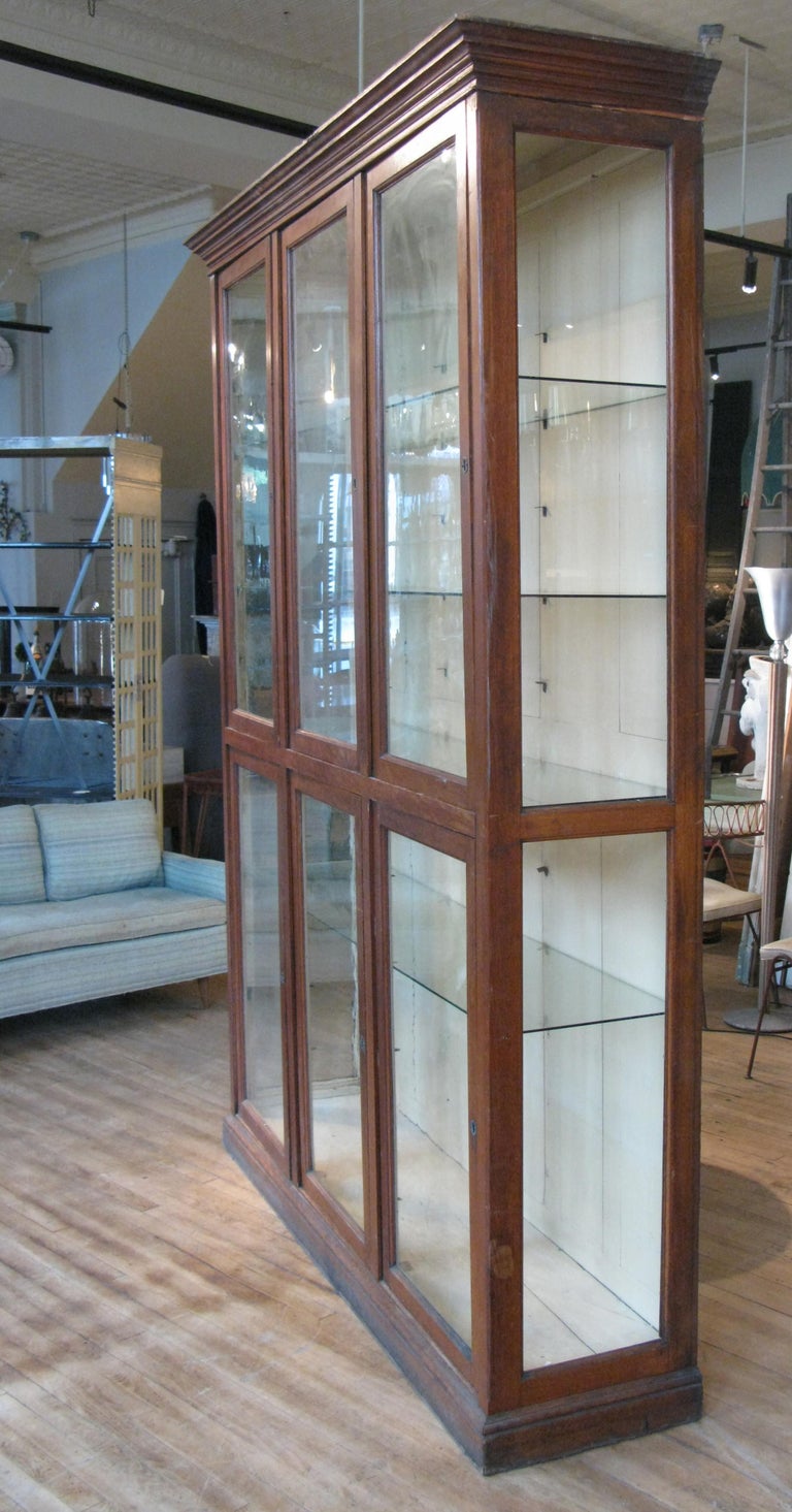 Large Antique Oak and Glass Display at 1stDibs