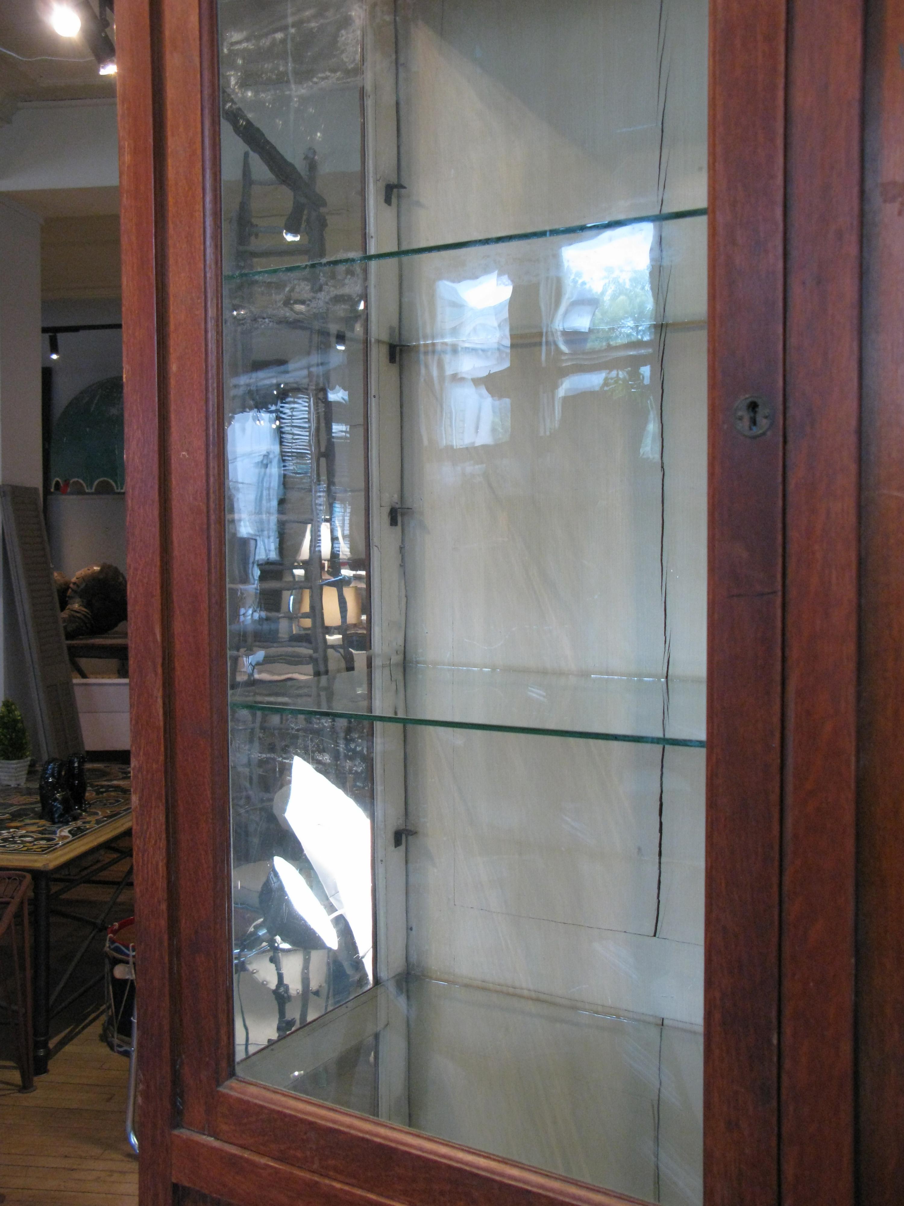 large glass display cabinet