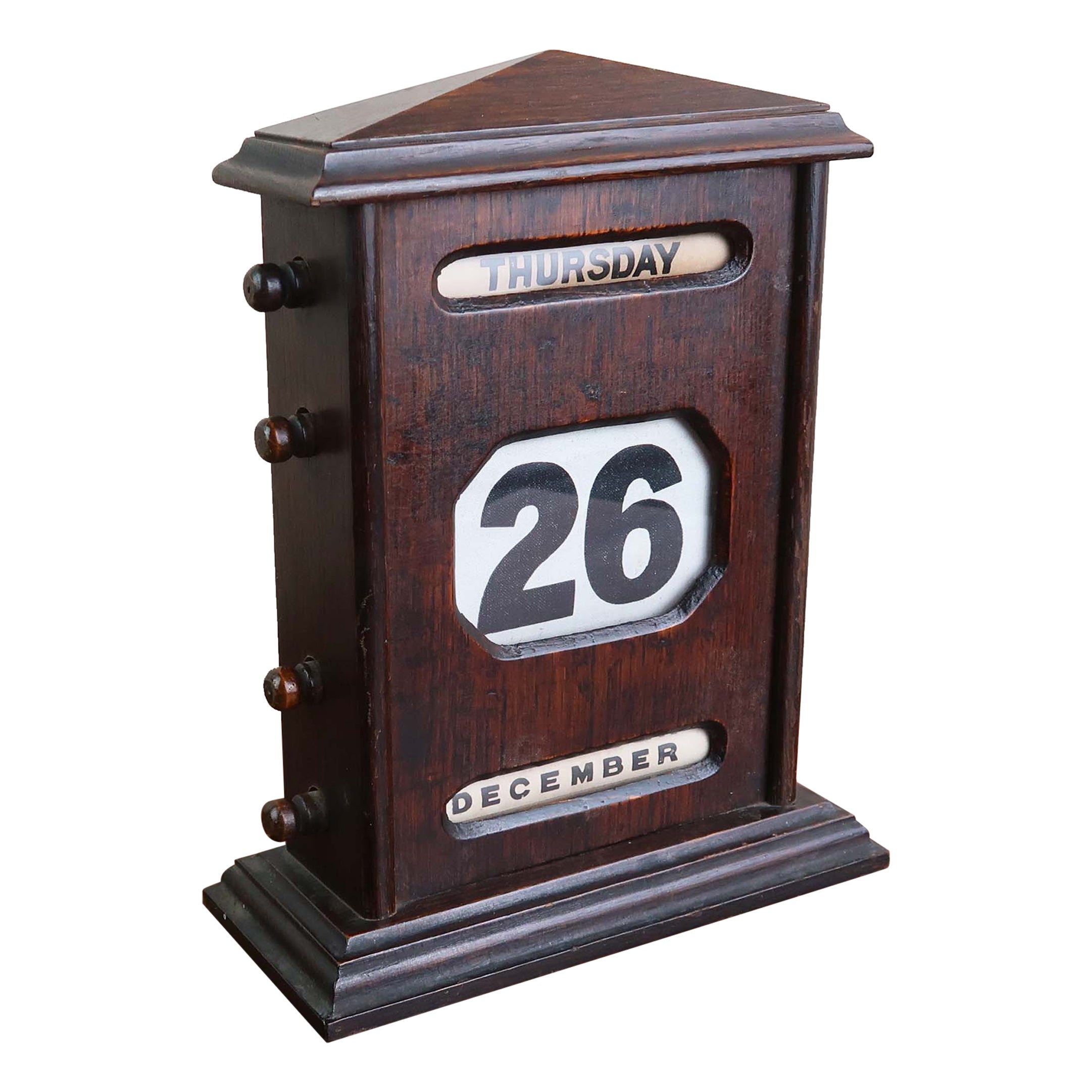 Large Antique Oak Perpetual Desk Calendar. English, C.1900