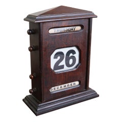 Large Antique Oak Perpetual Desk Calendar. English, C.1900