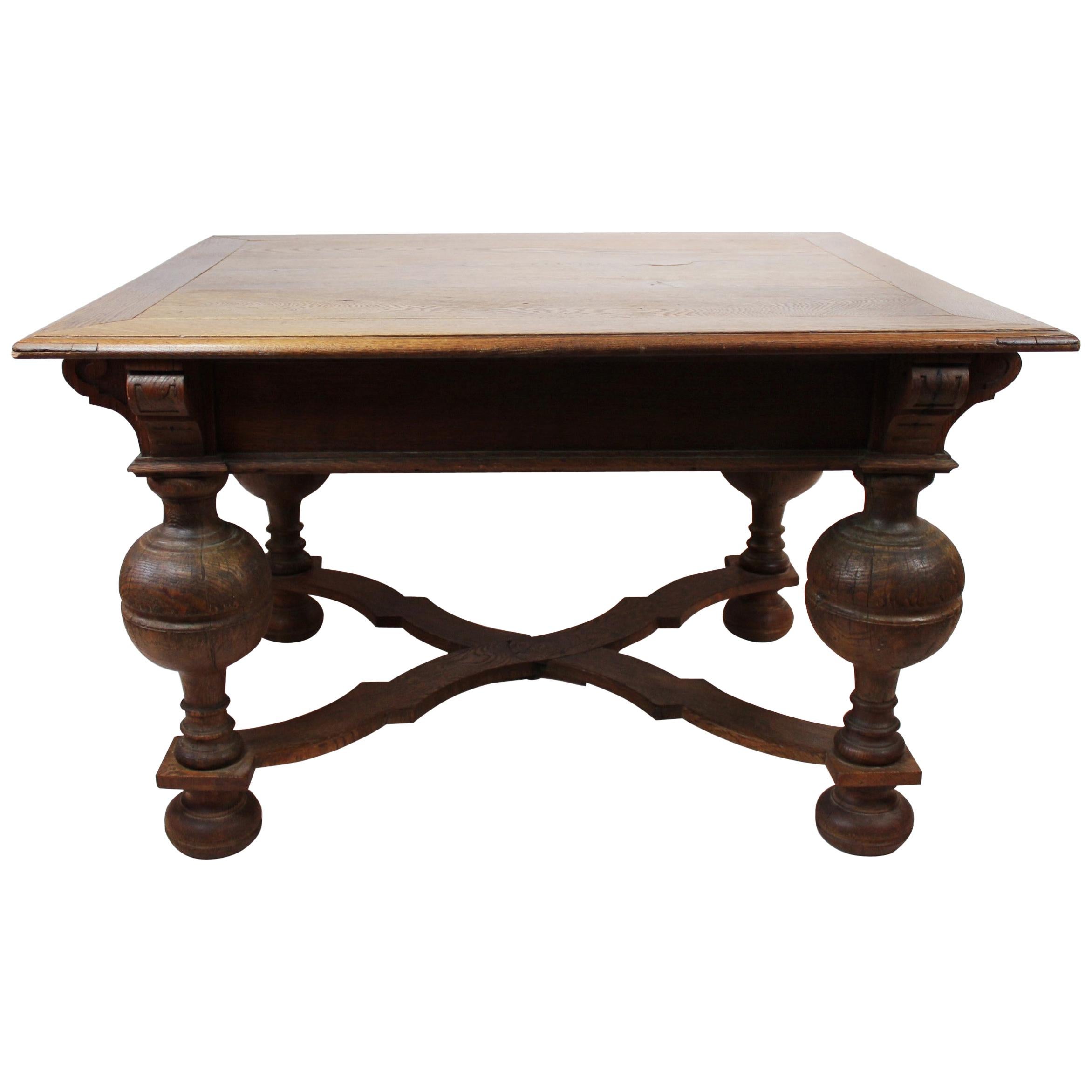 Large Antique Oak Table from the 1860s