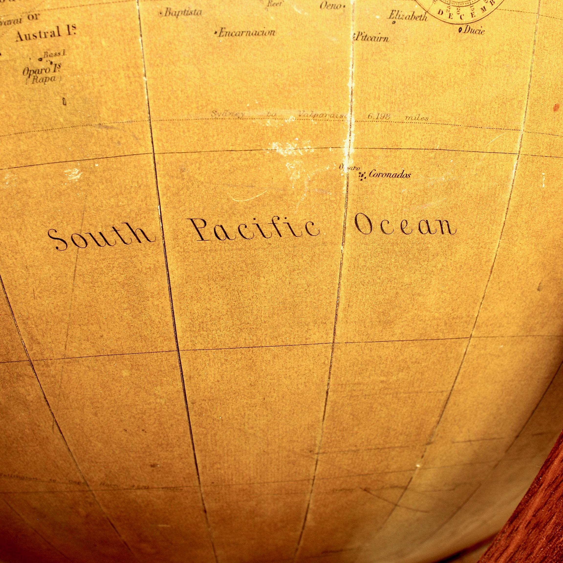 Very Large Antique Oak W. & A. K. Johnston 30-inch Terrestrial Library Globe 1